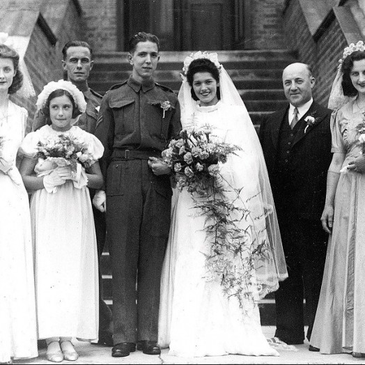 Mum & Dad's wedding day. (her best friend Iris is on the end on left, Iris's Dad gave Mum away)